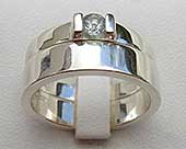 Aquamarine sterling silver bridal set