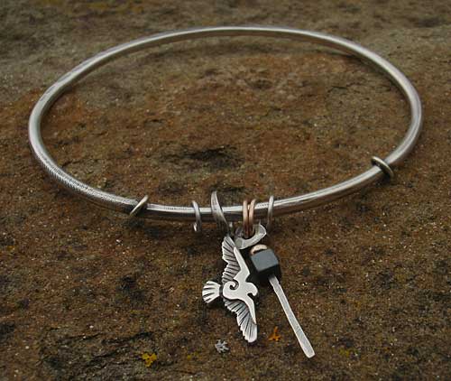 unusual silver bangle