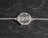 Artistic shaded handmade silver bracelet