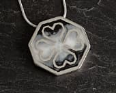 Artistic shaded handmade silver necklace