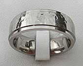 Beaten titanium wedding ring