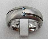 Blue diamond wedding ring