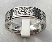 Celtic titanium ring engraved with Celtic animals