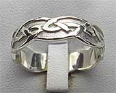 Celtic silver wedding ring