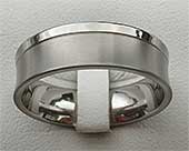 Concave titanium wedding ring