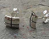 Contemporary silver stud earrings