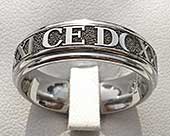 Custom Roman numeral wedding ring