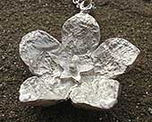 Designer silver flower necklace