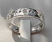 Designer 9ct white gold diamond wedding ring