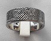 Fingerprint titanium ring