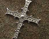 Gothic Celtic silver cross necklace
