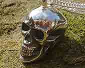 Gothic silver skull necklace
