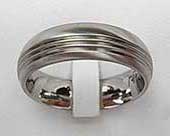 Grooved designer plain wedding ring