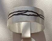 Handmade designer silver wedding ring