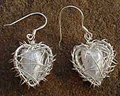 Handmade heart silver earrings