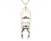 Handmade silver stage beetle necklace