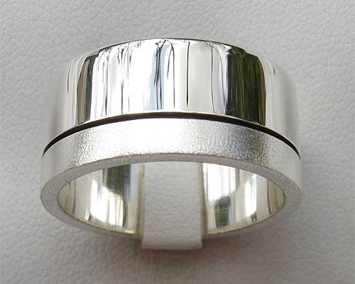 twin finish wedding ring