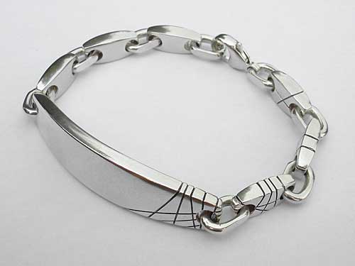Silver id bracelet