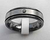 Mens black diamond wedding ring