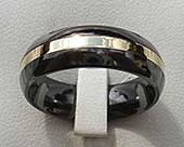 Black and 9ct gold mens wedding ring
