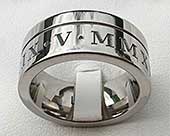 Men's chunky Roman numeral ring