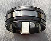 Mens domed two tone wedding ring