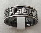 Mens Greek key wedding ring