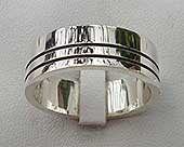 Modern silver wedding ring