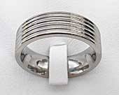 Modern titanium wedding ring
