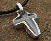 Oxidised silver cross necklace