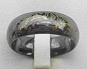 Paisley pattern Gothic ring