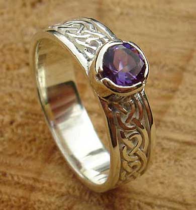 gemstone ring in white gold