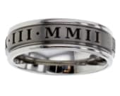 Roman numerals personalised wedding ring