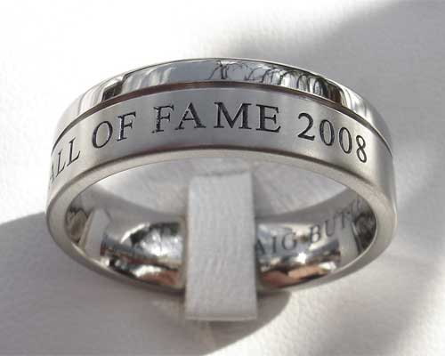 Titanium wedding rings engraved