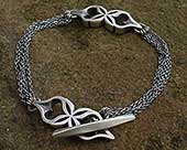 Silver designer Gothic bracelet