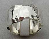 Silver designer wedding ring