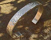 Mens hammered silver bracelet