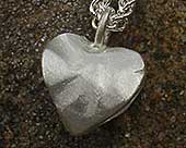 Silver hammered heart necklace