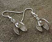 Silver snowdrop and pearl earrings
