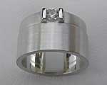 Contemporary Silver Wedding and Engagement Ring