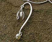 Silver and white pearl necklace