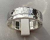 Stainless steel and silver wedding ring