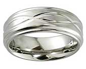Stepped profile Celtic titanium ring