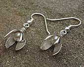 Sterling silver snowdrop and pearl earrings