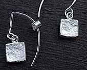 Square sterling silver hook earrings