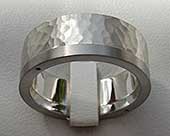 Sterling silver and steel wedding ring