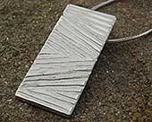 Textured silver necklace for women