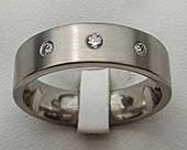Three diamond set wedding ring