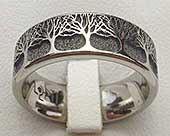 Titanium ring trees engraving