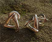 Silver triangular earrings